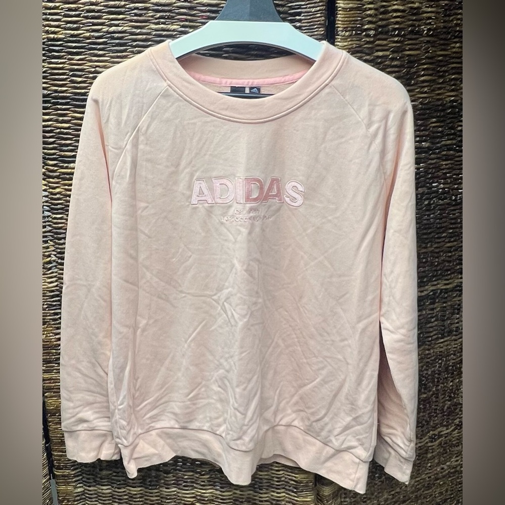 Adidas - Pink Crewneck Sweatshirt- Size:XLarge - Embroidered Adidas across front